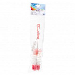 Щетка-ершик Canpol babies для бутылочки и соски со спонжем 2/410 pink