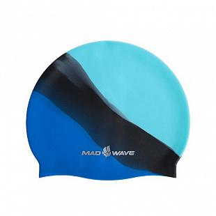 Шапочка для бассейна (плавания) взрослая Mad Wave Multi Adult Big blue/black