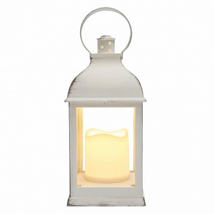 Фонарь декоративный со свечкой Neon Night 10,5х10,5х22,35 см white 513-054