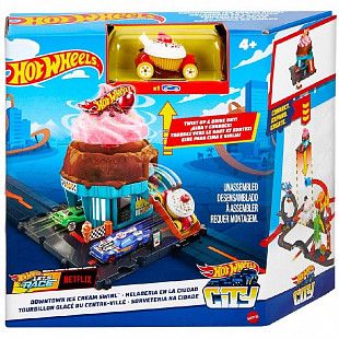 Игровой набор Hot Wheels City Downtown Ice Cream Swirl (HDR24 HTN77)