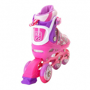 Раздвижные роликовые коньки RGX Yuppie Pink (светящиеся колеса)