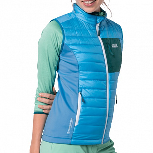 Ветрозащитная стеганая жилетка женская Jack Wolfskin Routeburn Vest W misty blue