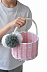 Корзина декоративная Кругляш D18 с ручкой pale pink AF 0603	