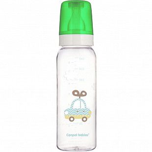 Стеклянная бутылочка для кормления Canpol babies TOYS с узким горлышком 240 мл., 12 мес.+ (42/201) blue