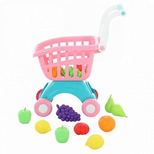 Игрушка Полесье Тележка Мини с набором продуктов 12 шт №15 71392