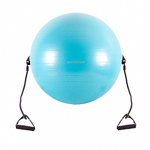 Мяч гимнастический с эспандером Body Form 22" 55 см BF-GBE01AB azure