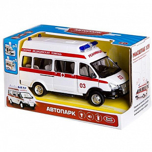 Инерционный микроавтобус Play Smart Скорая медицинская помощь из серии "Автопарк" 9707-B