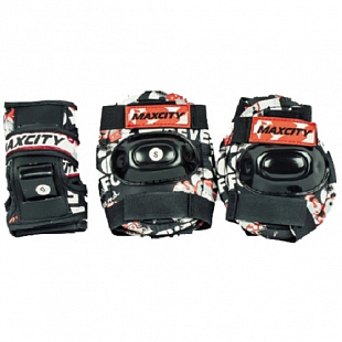 Комплект защиты для роликовых коньков Maxcity Teddy red