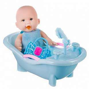 Набор YAKO пупс в ванночке с аксессуаром HZ27 blue