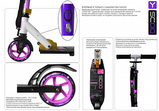 Самокат Y-Scoo RT 145 CITY Hong Kong purple/kiwi