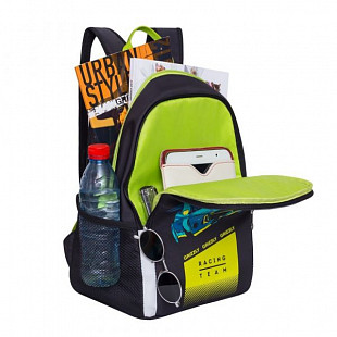 Рюкзак для мальчика GRIZZLY RB-863-1 black/lime