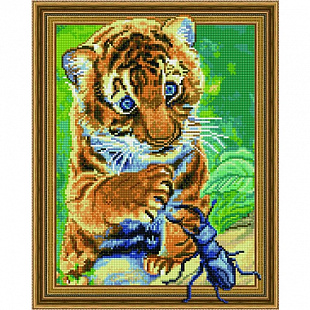 Алмазная живопись 5D Picasso Тигренок и жук 5PD4050006