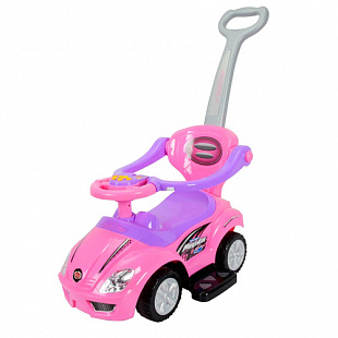 Автомобиль-каталка Chi Lok bo Deluxe Mega Car 3 в 1 с музыкальной панелью pink