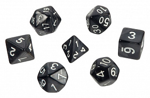 Набор кубиков Stuff-Pro Для ролевых игр под мрамор SPD514 Black SPD514