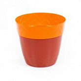 Горшок цветочный Полесье Милана с поддонником-стаканом 2л 74928 Orange/Brown