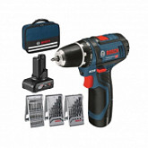 Аккумуляторная дрель-шуруповерт Bosch GSR 12V-15 в сумке + 3 набора сверл и бит 0615990G6L