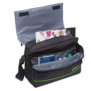 Сумка молодежная GRIZZLY MM-805-4 black/lime