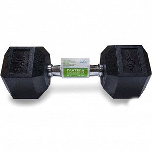 Гантель гексагональная Starfit Pro DB-301 обрезиненная 10 кг black
