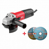Одноручная углошлифмашина Wortex AG 1210-1 + 2 круга по металлу Lugaabrasiv AG1210100013A3