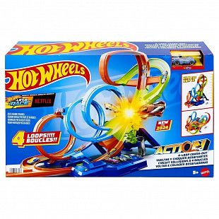 Трек Hot Wheels Безумные виражи и петли (HXR70)