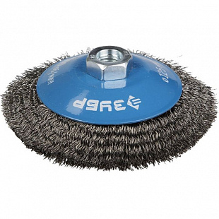 Щетка коническая гофрированная Зубр d=125 мм/М14 35265-125_z02