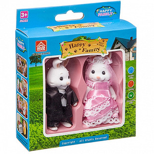 Игровой набор Happy Family 012-05C фигурки зверюшек, 2 зайчика