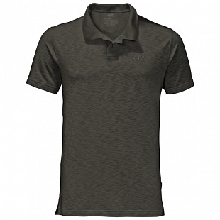 Рубашка поло мужская Jack Wolfskin Travel Polo Men dark moss