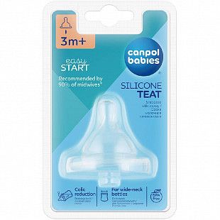 Соска Canpol babies EasyStart силиконовая круглая 1 шт. переменный поток 3+ (21/724)