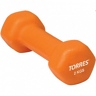 Гантель неопреновая Torres PL50012 2 кг orange 1 шт