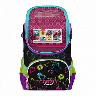 Рюкзак школьный GRIZZLY RAn-082-1 /1 black/purple