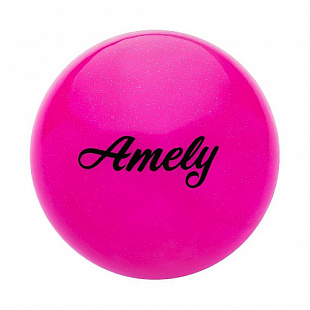 Мяч для художественной гимнастики Amely с блестками AGB-102 15 см pink