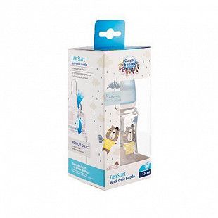 Антиколиковая бутылочка для кормления Canpol babies Easy Start BONJOUR PARIS с широким горлышком 120 мл., 0+ мес. (35/231_blu) blue