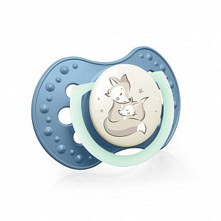 Пустышка силиконовая Lovi Night&Day симметричной формы, динамическая, 0-3 мес., 2 шт. (22/913_newboy)