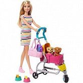 Кукла Barbie Прогулка со щенками GHV91 GHV92