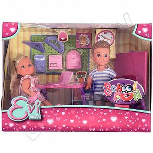 Набор кукол Evi и Timmy School Fun 12 см. (105733210) pink