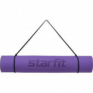 Гимнастический коврик для йоги, фитнеса Starfit FM-201 TPE purple/grey (173x61x0,5)