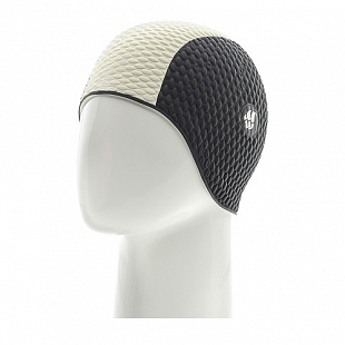 Шапочка для бассейна (плавания) женская Mad Wave Bubble black/white