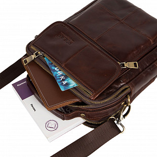 Мужская кожаная сумка Polar 812166-9 brown