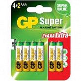 Батарейки Super GP Super (4+2) LR03/24A 6BP