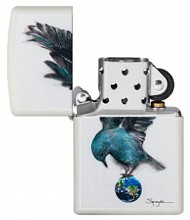 Зажигалка Zippo Spazuk Bluebird 49091 white matte
