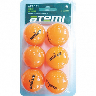 Мячи для настольного тенниса Atemi 1* ATB101 (6шт)