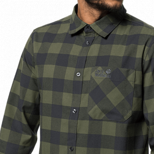 Рубашка мужская Jack Wolfskin Red River Shirt woodland green checks