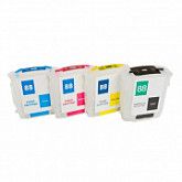 ПЗК HP для картриджей №88 (9385/9386/9387/9388) для моделей HP K550/K5400 с чипом 4шт