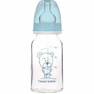 Стеклянная бутылочка для кормления Canpol babies NIGHT DREAMS с узким горлышком 120 мл., 3 мес.+ (42/102) blue