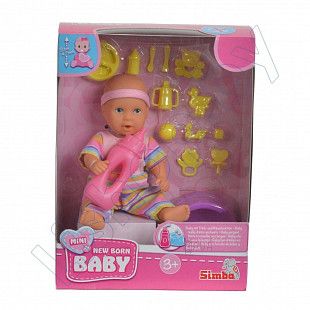 Кукла Simba Mini New Born Baby Пупсик 12 см. (105033195) pink
