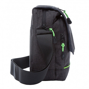 Сумка молодежная GRIZZLY MM-805-4 black/lime