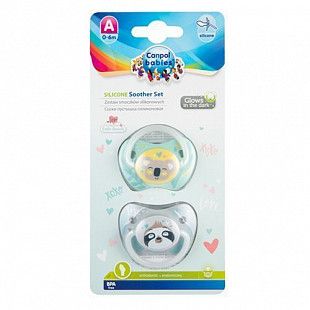Пустышка Canpol babies Exotic Animals Силиконовая Ортодонтическая 0-6 мес., 2 шт. (23/920_gre) grey