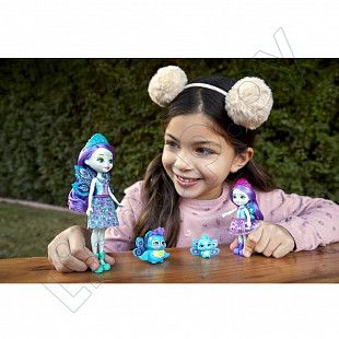Кукла Enchantimals Сестрички с питомцами Пэттер и Пьера Павлина (HCF79 HCF83)
