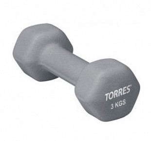 Гантель неопреновая Torres PL50013 (3кг) grey