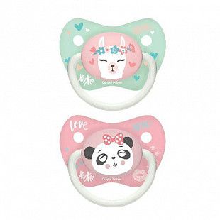 Пустышка Canpol babies Exotic Animals Силиконовая Ортодонтическая 18+ мес., 2 шт. (23/922_pin) pink